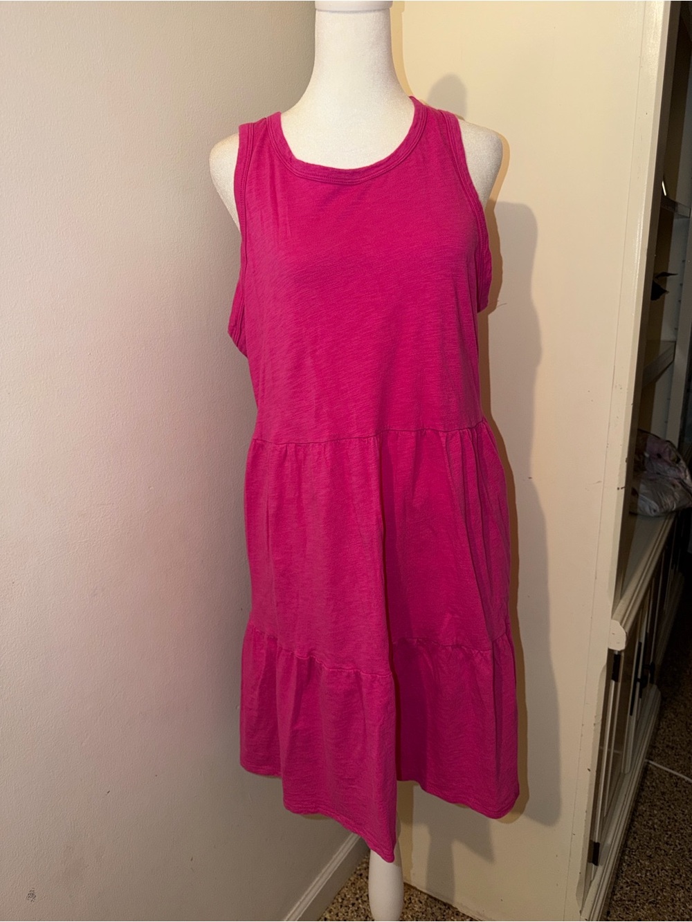 GAP Girls' Bright Pink Tiered Tank Dress